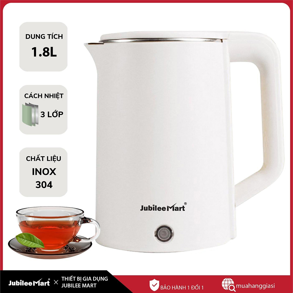 [ SIÊU SALE]  [MIỄN PHÍ VẬN CHUYỂN] Ấm Siêu Tốc Inox 1.8L Cách Nhiệt, Bình Đun Siêu Tốc Đun Nước Siêu Nhanh Trong Vòng 5 Phút, Bình thuỷ dun nước, Ấm Đun Nước Hàng Nội Địa - BẢO HÀNH 1 ĐỔI 1