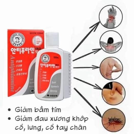 Dầu nóng xoa bóp hàn quốc chính hãng xoa bóp massage màu đỏ antiphlamine 100ml