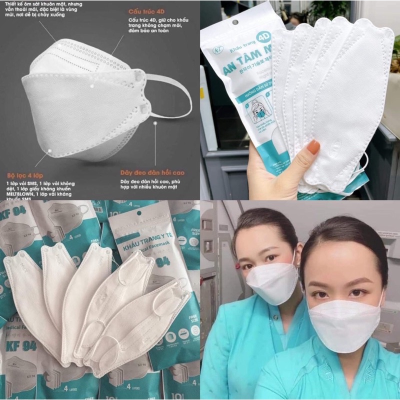 Khẩu trang kf94 4d mask gói 10 cái