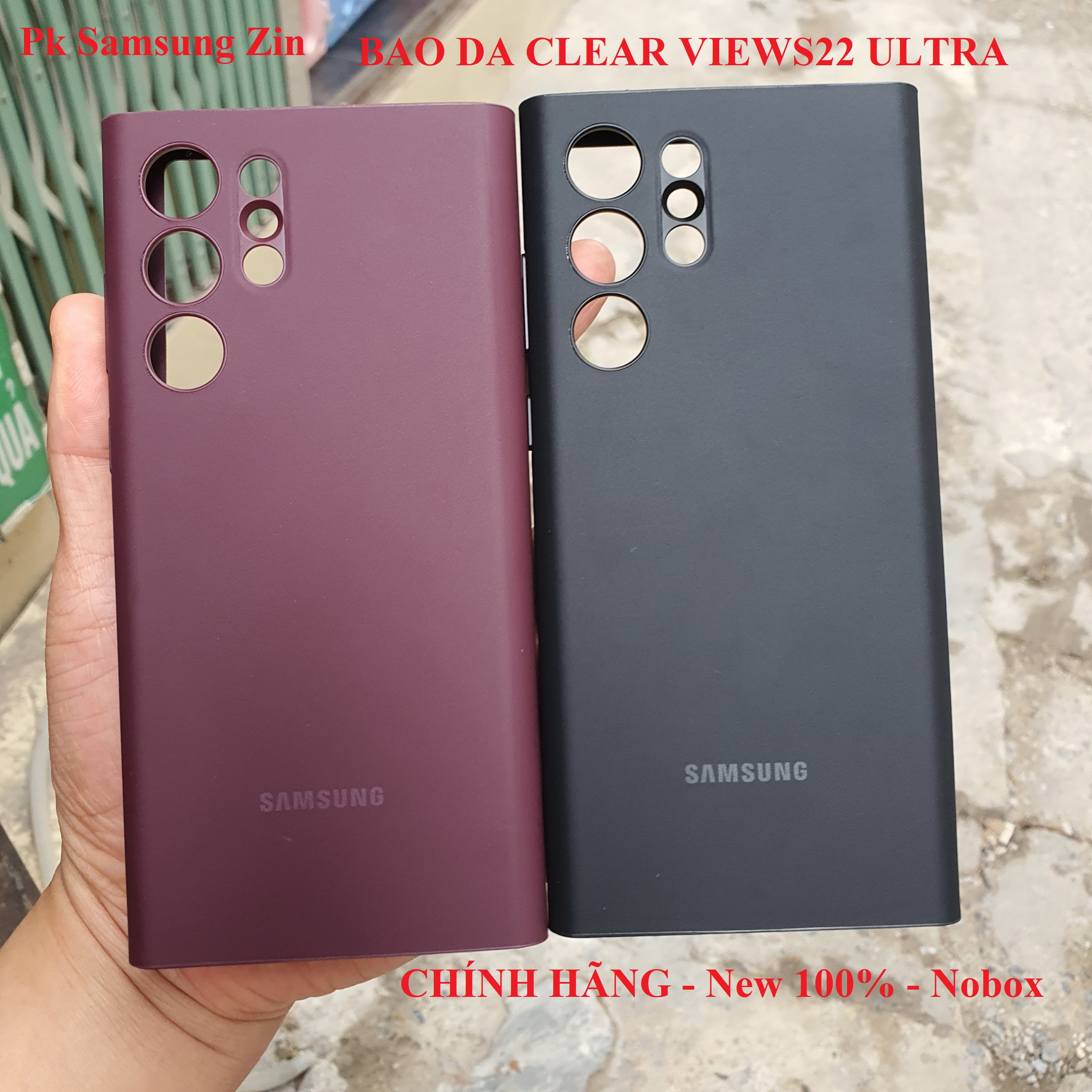 Bao da clear view s22 ultra chính hãng samsung, nobox, new 100%, bảo hành 6 tháng