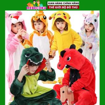 Bộ đồ hình thú KHỦNG LONG XANH cho bé ,bộ đồ liền thân nhiều màu HÀNG CAO CẤP