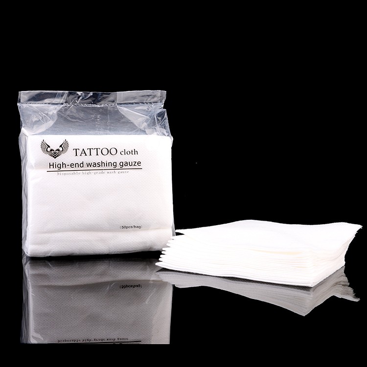 Khăn lau hình xăm chuyên nghiệp 50 miếng khăn giấy/túi khăn cotton thấm hút cao cấp gói đẹp phụ kiện hình xăm