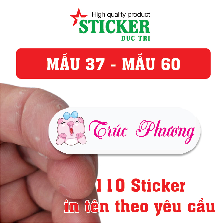 [HCM] 120 Sticker Miếng Dán Tem Tên Bé in theo yêu cầu. Chat ngay với shop xác nhận tên + mẫu. M37-M60