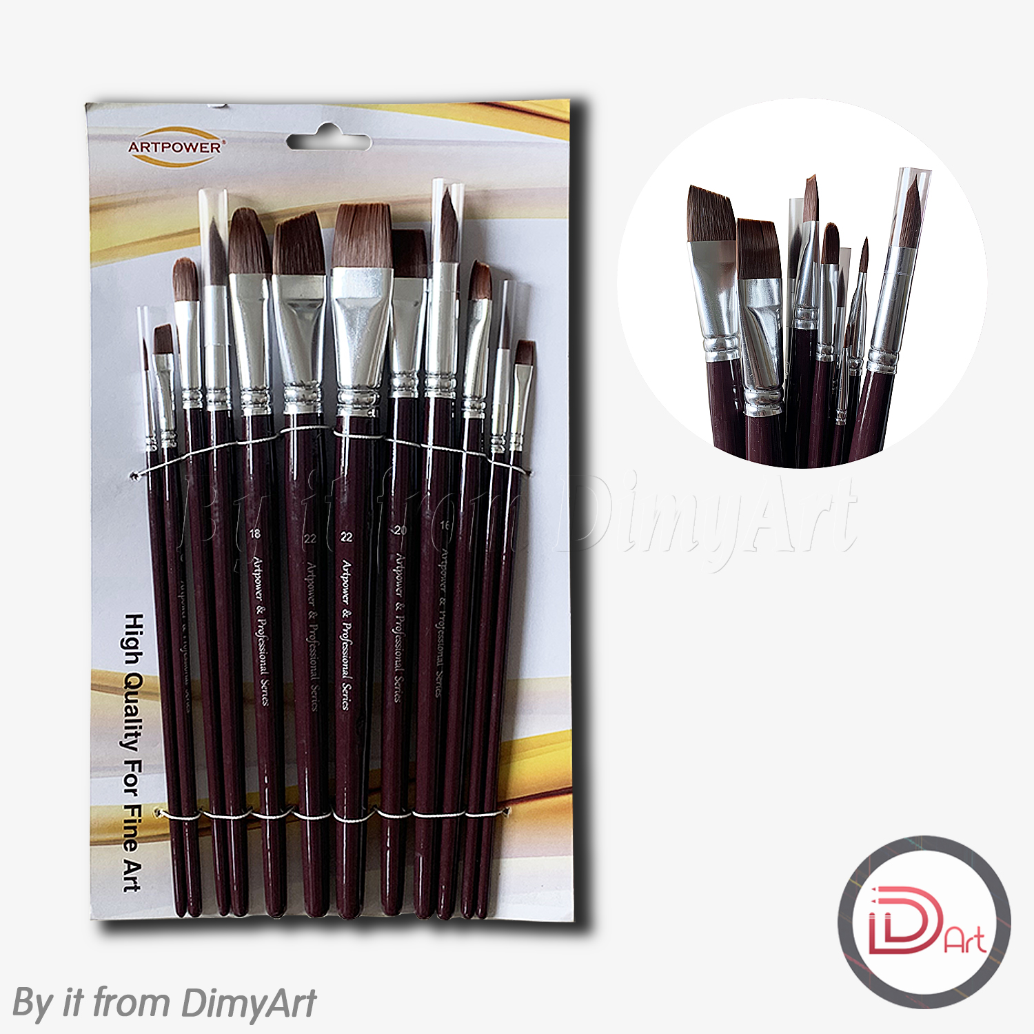 Bọ cọ vẽ màu acrylic sơn dầu art power 12 cây nhiều đầu