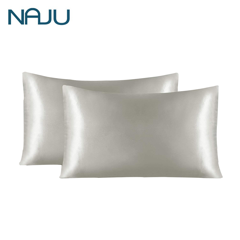 Naju ปลอกหมอน เซ็ตคู่ 2 ชิ้น ปลอกหมอนหนุน ขนาด 51x76 ซม. ปลอกหมอนหนุนเดี่ยว ผ้าไหมซาติน นุ่ม ป้องกันไรฝุ่น ปลอกหมอน 2 ใบ Pillowcase ราคา 159 บาท*ส่งฟรี