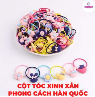 Thun cột tóc nữ nhiều màu xinh xắn phong cách Hàn Quốc M16