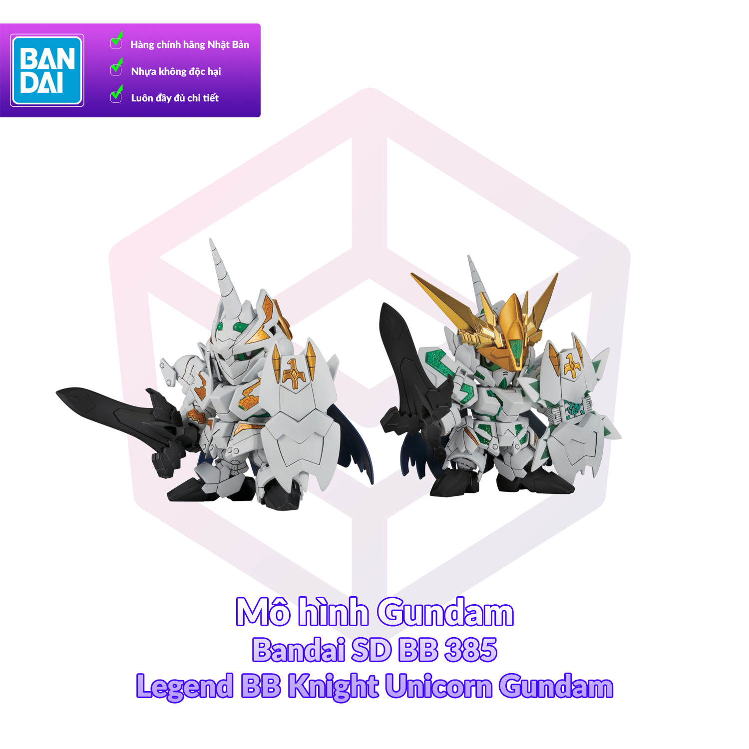 Mô hình gundam bandai sd bb 385 legend bb knight unicorn gundam