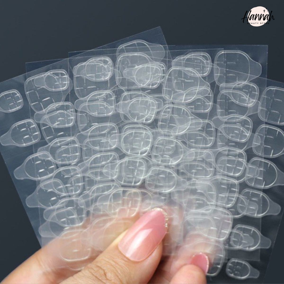 Miếng keo dán móng giả bằng silicon trong suốt, loại 12 miếng dán