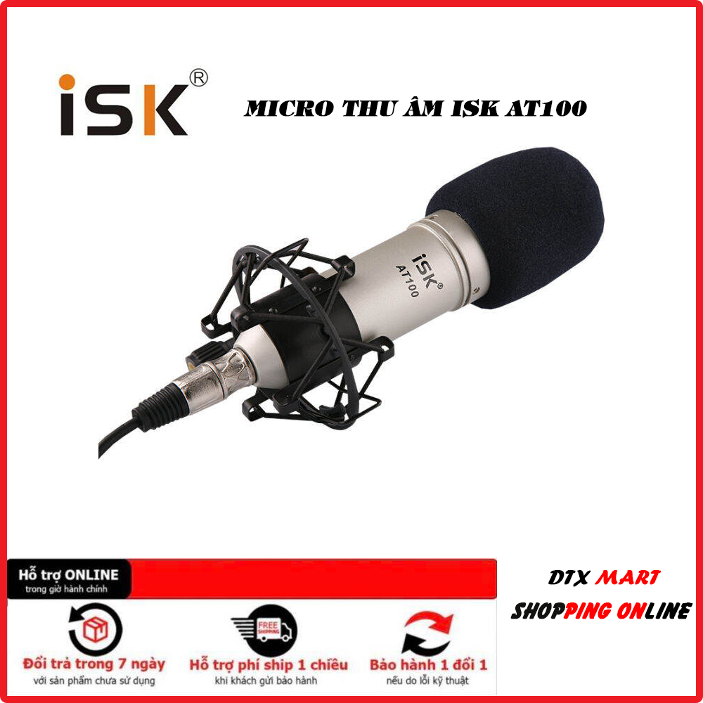 Mic thu âm livestream - Micro thu âm chuyên nghiệp isk at100 - Micro karaoke hát livestream cao cấp - Thiết kế nhỏ gọn tiện lợi