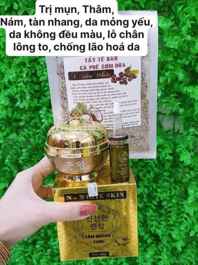 Kem sâm nhung Tươi, Tặng 1 Chai Serum + 1 Tế Bào Chết