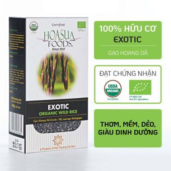 Gạo đen hoang dã Exotic hữu cơ (Exotic Organic Wild Rice) Hoa sữa - Hộp 1kg
