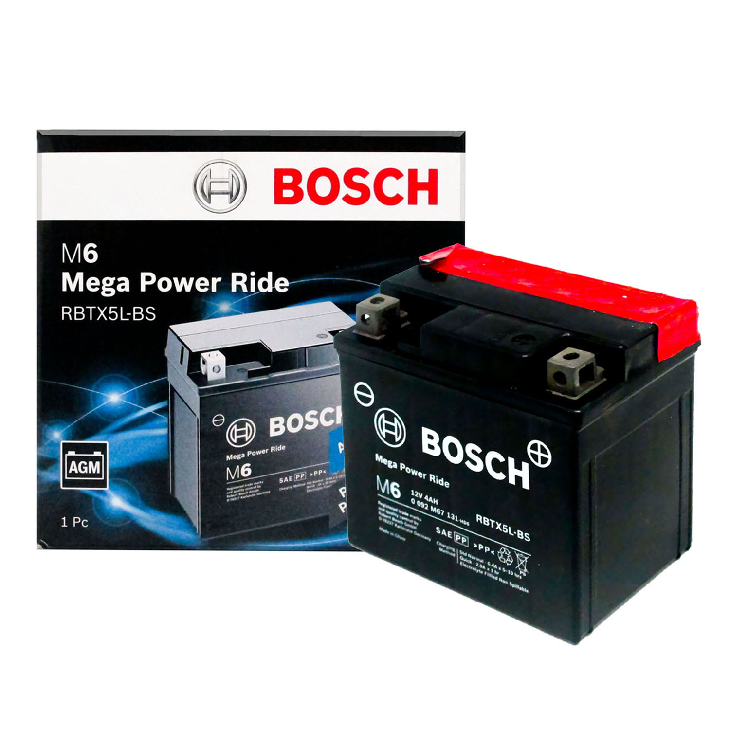  Bosch FA102 - Batterie moto AGM - 12V 120A 8Ah - Adaptée aux  motos, mobilettes, enduros, scooters, quads, jet skis - Compatible M6010,  BTX9-BS, BTX9