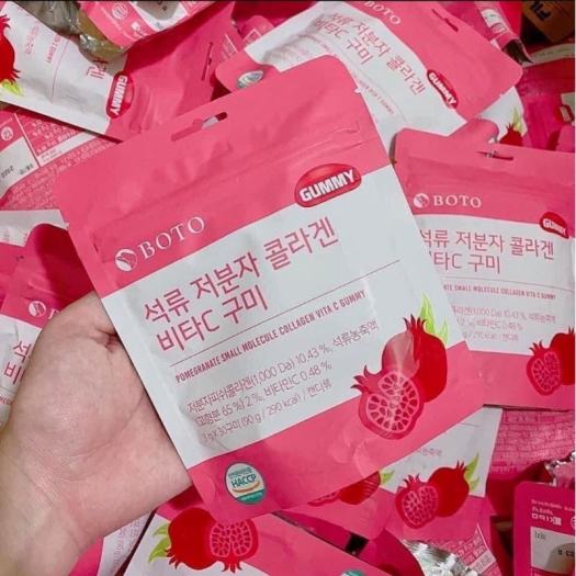 Kẹo Dẻo Collagen Vị Lựu Dưỡng Da Sáng Mịn- Boto Collagen Gummy