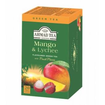 Trà xanh Ahmad Xoài Vải 40g/20 túi lọc - Ahmad Mango & Lychee green Tea 40g/20bags