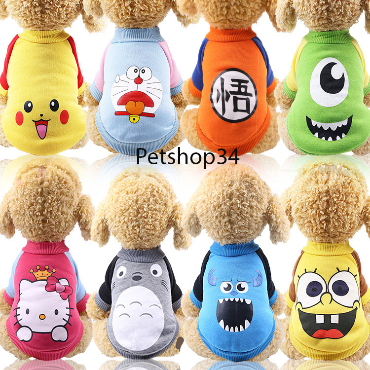Áo nỉ thu đông hình cute dành cho chó mèo nhỏ - petshop34.