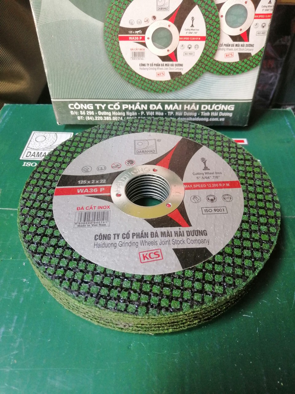 Đá cắt hải dương 125mm - xanh