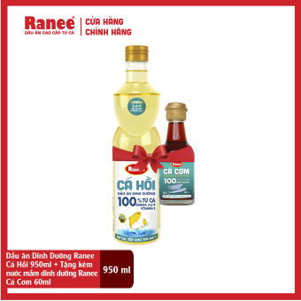 Dầu ăn Dinh Dưỡng Ranee Cá Hồi 950ml + Tặng kèm nước mắm Ranee dinh dưỡng 60ml 40 độ đạm