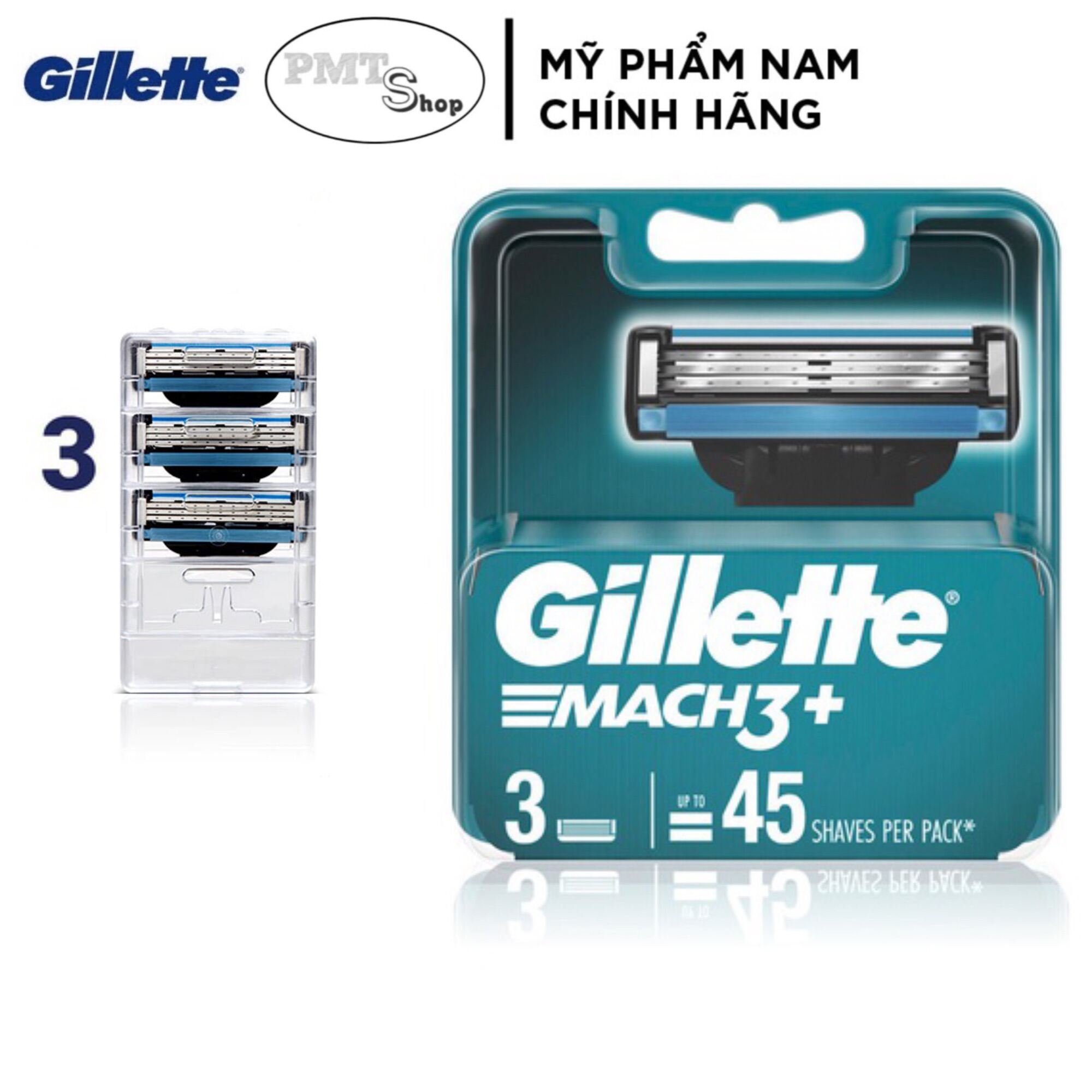 Hộp Lưỡi dao cạo râu Gillette Mach3 vỉ 3 cái