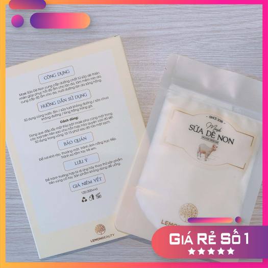Mặt Nạ Sữa Dê Non LEMON MASK - Hộp 50 Gram