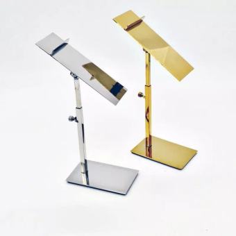 cây inox trưng bày giày, kệ inox mạ vàng trưng bày giày,dễ dàng điều chỉnh độ cao