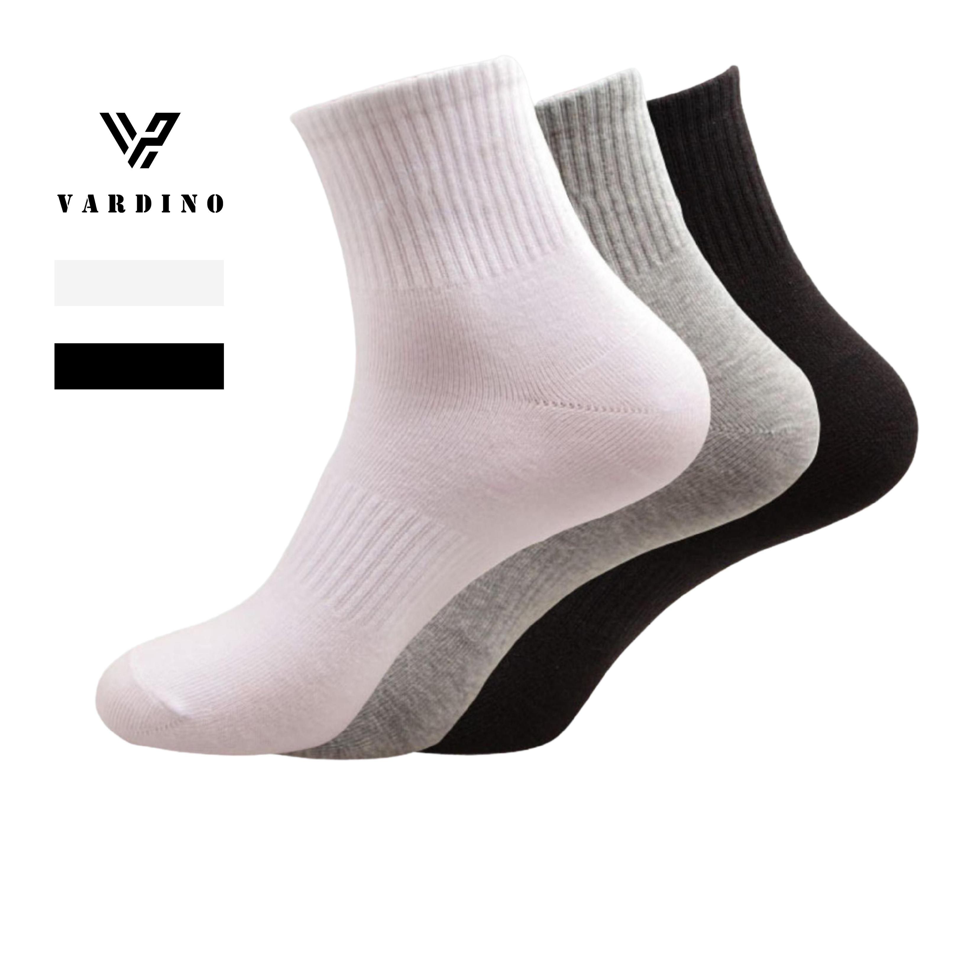Tất nam cổ trung Vardino 100% cotton kiểu đi giày thể thao TAT02