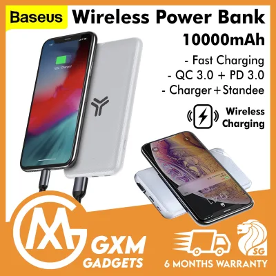 Baseus S10 10000mAh Wireless Charge Power Bank 10W QC3.0 PD Type C 18W Quick Charging Bracket Compatible iPhone 12 Huawei Samsung (2)
