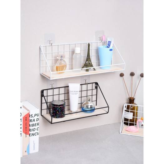 Kệ Sắt Đáy Gỗ Treo Tường Để Đồ Đa Năng Decor Trang Trí Nhà Cửa - Tặng Kèm Đinh