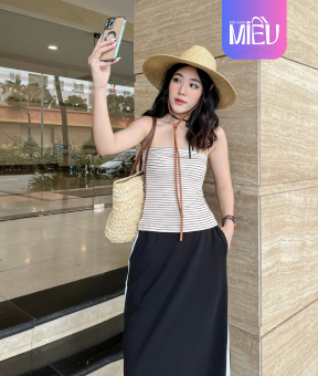 Áo quây sọc Mariko co giãn, tôn dáng Miều