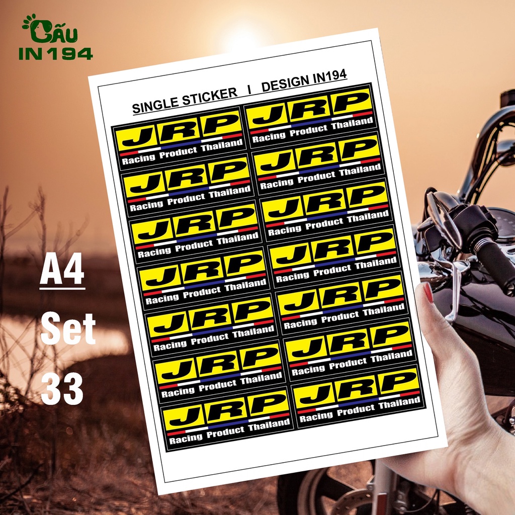 Tem decal dán xe IN194 nhãn dán cao cấp chất liệu decal nhựa cao cấp - 4 x 9cm - JRP ThaiLand
