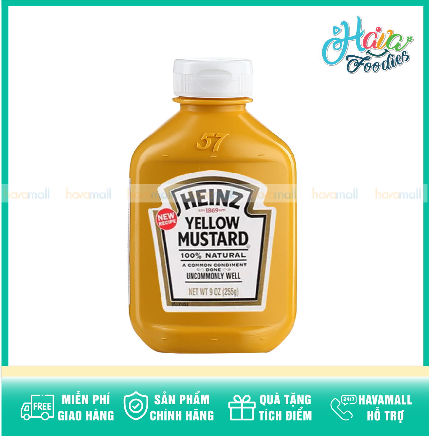Mù Tạt Vàng Heinz 255g – Yellow Mustard