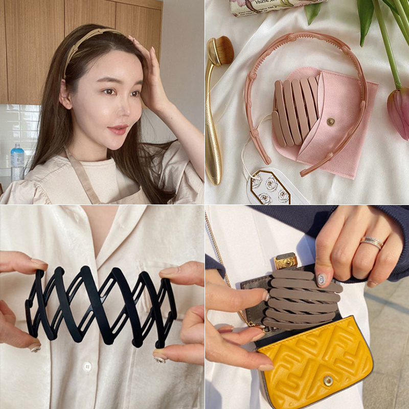 Bờm tóc gấp gọn co giãn, cài tóc nhựa bỏ túi siêu tiện lợi PK061