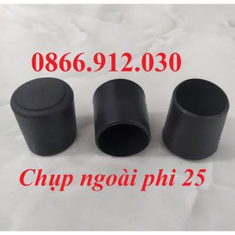 Bộ 10 chiếc phi 25_bịt ngoài chân đế, chụp cao su bịt chân bàn ghế, ống hộp