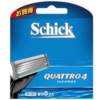 Vỉ 8 lưỡi dao cạo râu Schick Quattro 4 - Nhật Bản