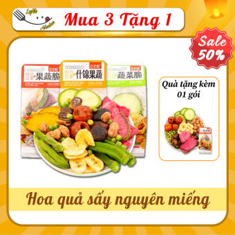Trái cây thập cẩm mix sấy, Hoa quả sấy khô nguyên miếng đủ vị thơm ngon giòn rụm
