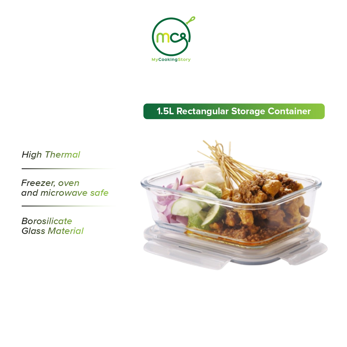 Gambar My Cooking Story   Klassique 1.5L Rectangular Storage Container