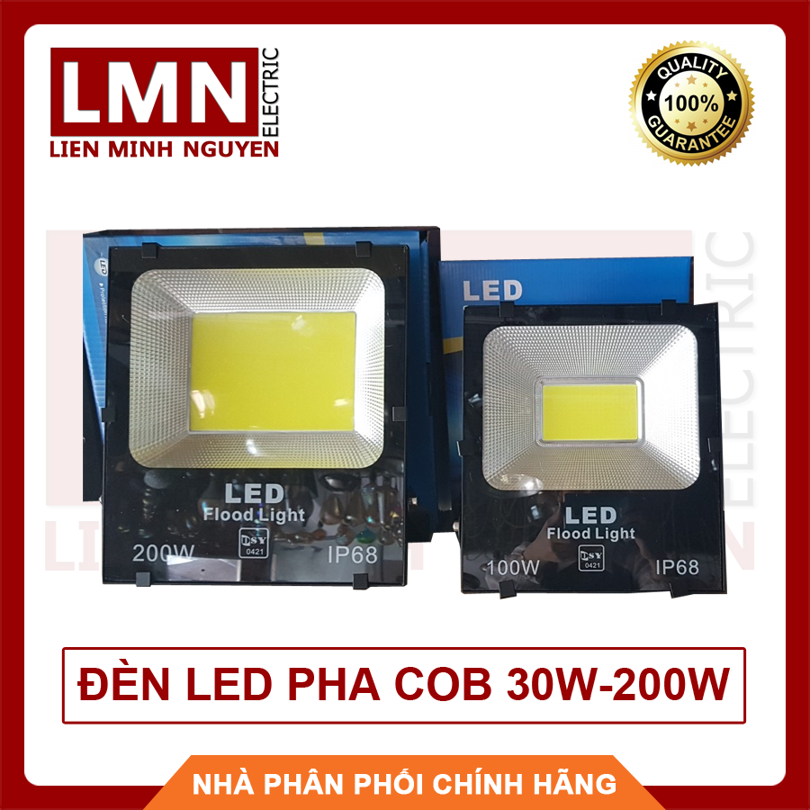 Đèn led pha cob 200w, 100w, 50w, 30w siêu sáng, chống nước ip68 - bh 12 tháng