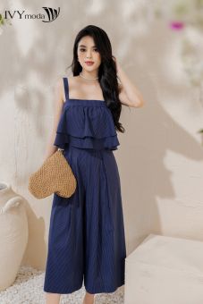 Jumpsuit hai dây phối bèo IVY moda MS 18M8369