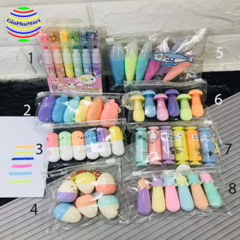 Bút dạ quang - Set dạ quang mini nhiều hình