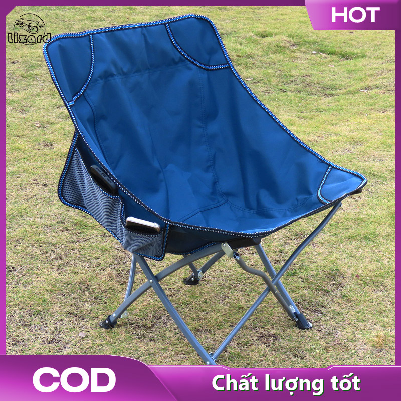 LIZARD Ghế gấp di động có túi bên ghế xếp câu cá Ghế gấp câu cá di động và hạng nặng. ghế cắm trại ghế có thể gập lại