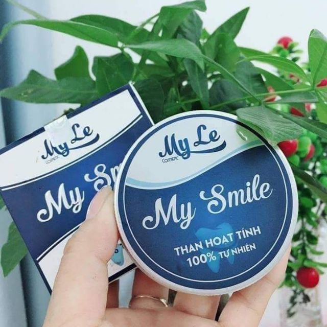 Bột trắng răng than tre hoạt tính trắng răng my smile khử mùi hôi miệng, răng trắng sáng tự nhiên
