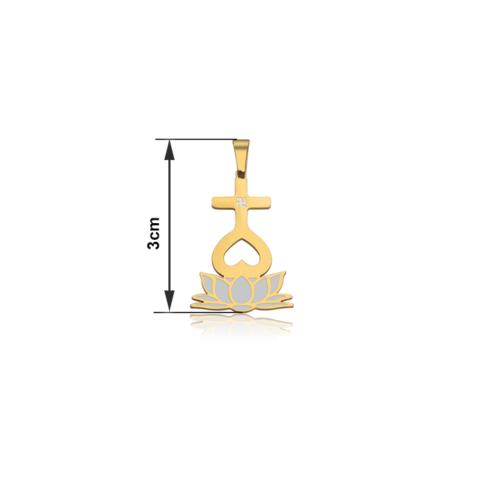 Mặt dây chuyền thiên tâm đài sen 3cm may mắn mmd023v