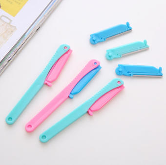 Dao Cạo Tỉa Lông Mày Chân Mày Mini Tiện ích Kèm Lưỡi Dao Thay Thế