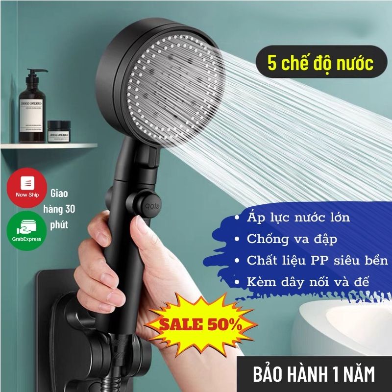Vòi Sen Tăng Áp Siêu Mạnh 5 Chế Độ Nước Tiện Dụng SUN STORE