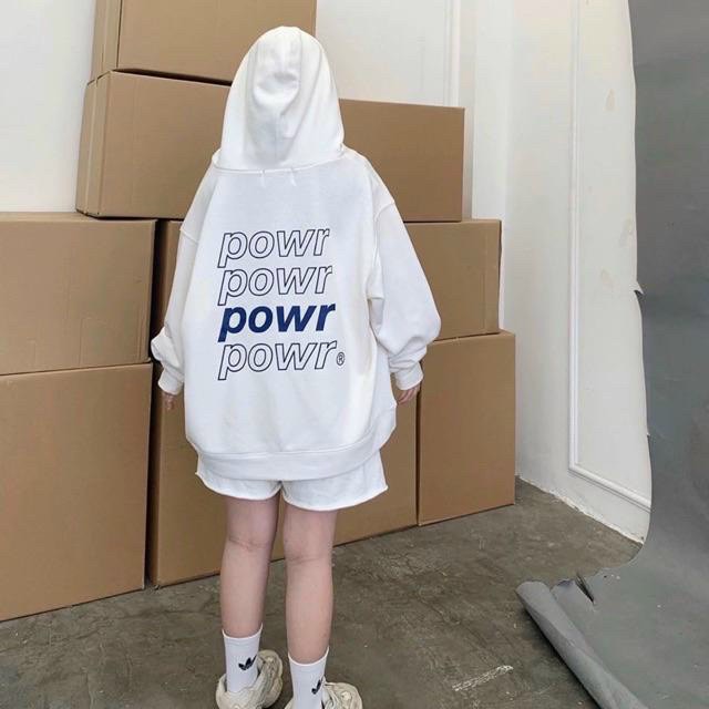 Áo khoác nỉ dây kéo powr in 3d siêu hot