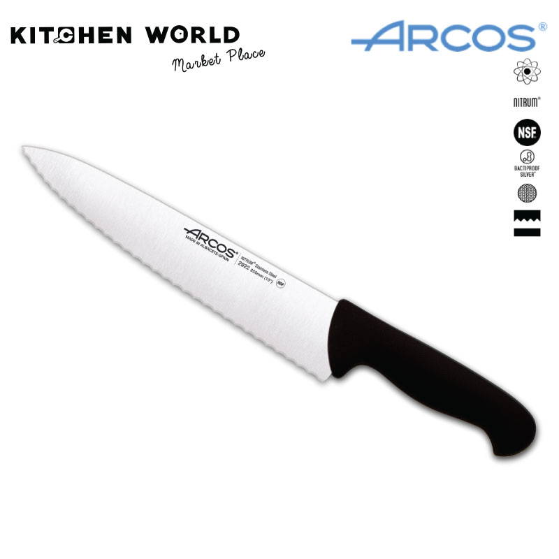 Arcos 292115 Chef Knife Black Serrated 200 mm. / มีด ราคา 1,290 บาท*ส่งฟรี