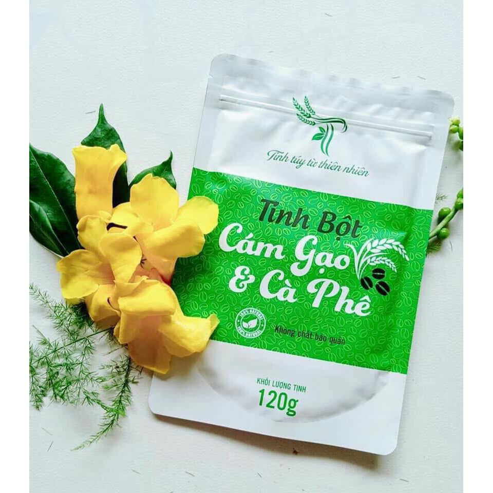 Tinh bột cám gạo cà phê  120g ( tẩy tế bào chết , giảm mụn lưng,viêm nang lông)