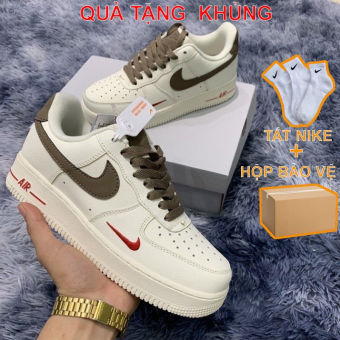 Giày thể thao Air force 1  bản Vệt Nâu Giày Af1 Vệt Nâu Cổ Thấp Bản Classic Full box bill