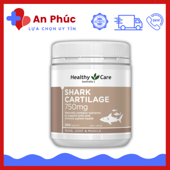 Sụn vi cá Healthy Care Shark Cartilage 750mg 200 viên của Úc, Sụn vi cá mập Healthy Care của Úc