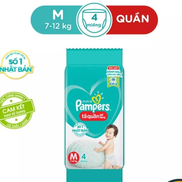 Tã quần, bỉm quần giữ dáng pampers m4 hsd: 11/2022