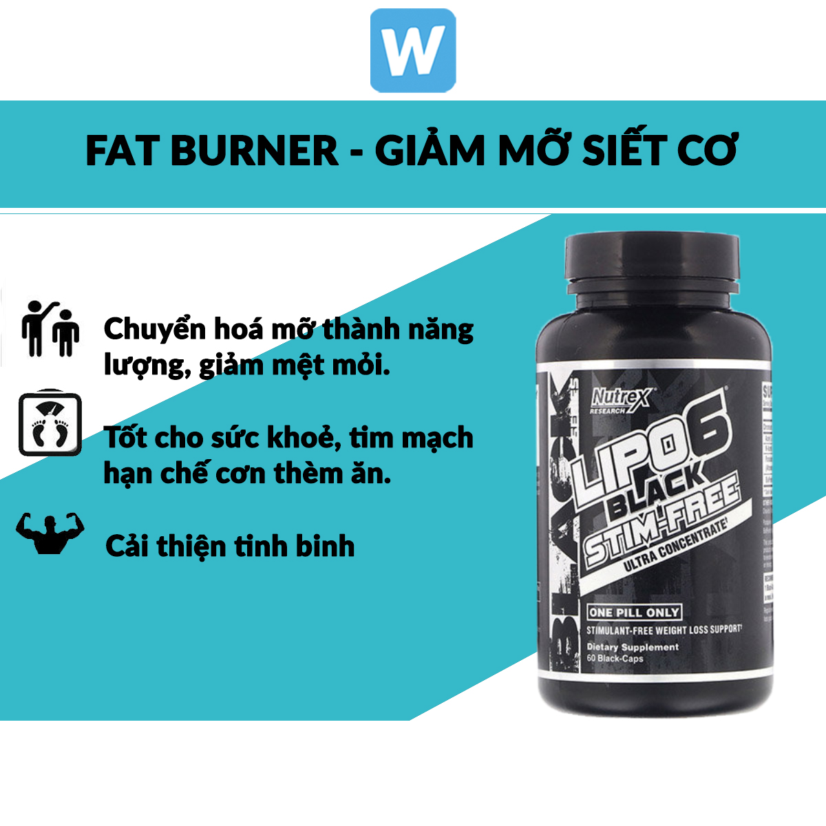 Viên giảm mỡ nutrex lipo6 black stim-free 60 viên